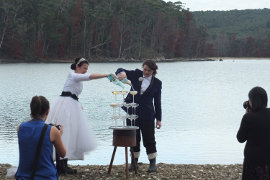 Amy and Kim's wedding at Bruny Island Lodge 2017