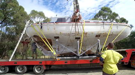 Te Rapunga loaded on a truck