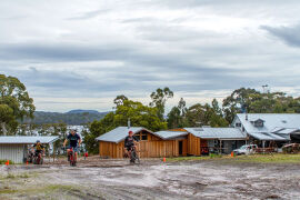 bike riding at Bruny Island Lodge