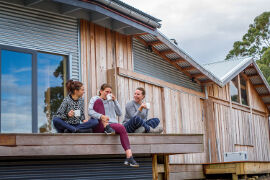 relaxing at Bruny Island Lodge