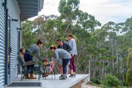 relaxing at Bruny Island Lodge