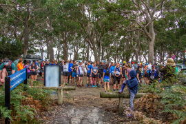 The runners get ready