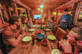 Dinner time at Bruny Island Lodge