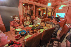 Dinner time at Bruny Island Lodge